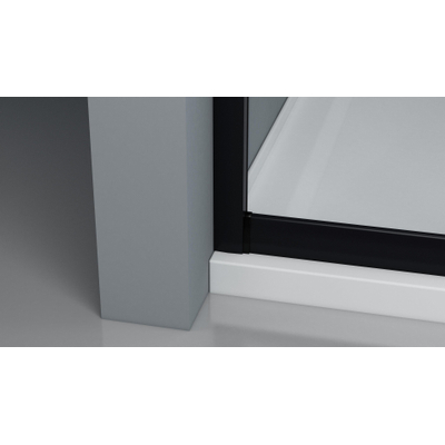 FugaFlow Efficiente Vetro Douchecabine - 90x90cm - kwartrond - zwart mat