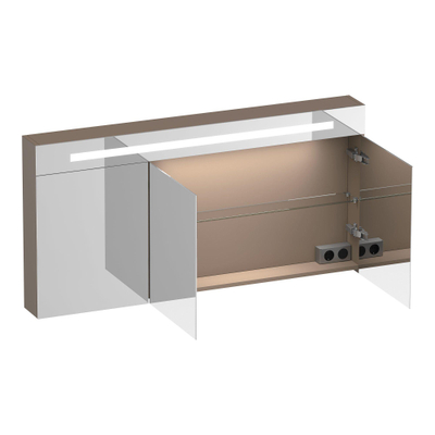BRAUER Promise Deluxe armoire de toilette – 139 x 70 x 15 cm – LED directe en haut – Moka