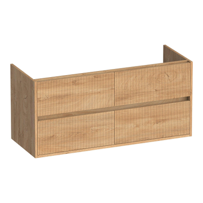 BRAUER Adore Wavy meuble de salle de bains sous-lavabo 120 4 tiroirs softclose - sans poignée - 2 découpes pour siphon - Forest Tan