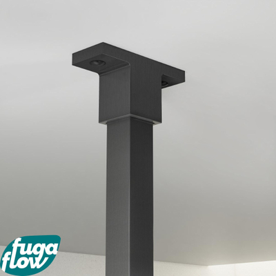 FugaFlow Eccelente Vetro Douche à l'italienne - 120x200cm - Clair - Bras plafond - Gunmetal brossé (Anthracite)