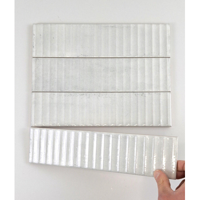 Cifre Cerámica Mussa Pour carrelage mural - 30x7,5cm - 8mm - nervuré - Blanc