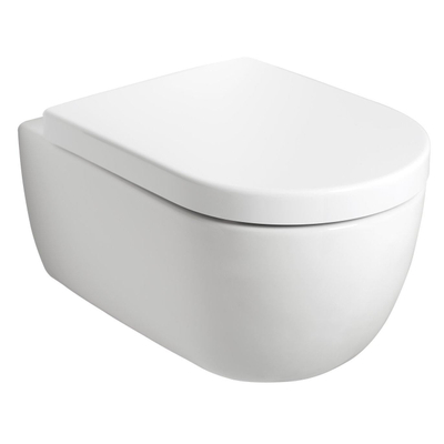 Plieger Kansas hangtoilet – compact – Rimless – 36 x 49 cm – met softclose zitting – glans wit