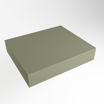 Mondiaz TOP 51 Topblad - 40x51x12cm - geschikt voor afdekplaat - Solid surface - Army
