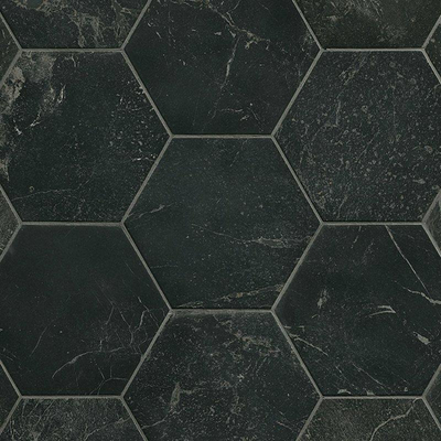 SAMPLE Fap Ceramiche Vloer- en wandtegel Hexagon Roma Grafite mat Marmer look Mat Antraciet