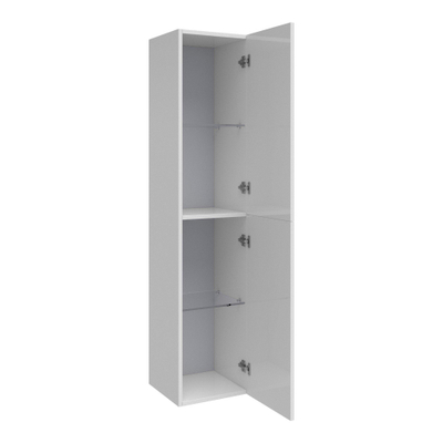 BRAUER Trust Armoire de salle de bains - 160x35x35cm - poignées en saillie non comprises avec 2 portes ouvrant à gauche ou à droite blanc brillant