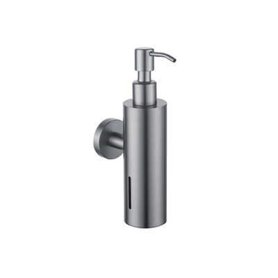 Fortifura Calvi zeepdispenser - wand - rond - PVD - geborsteld gunmetal (antraciet)