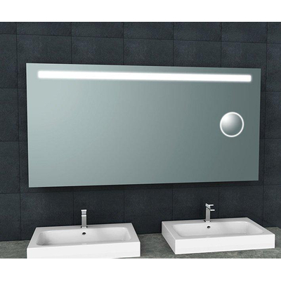 Wiesbaden Tigris miroir rectangulaire avec LED et miroir de rasage 160 x 80 cm
