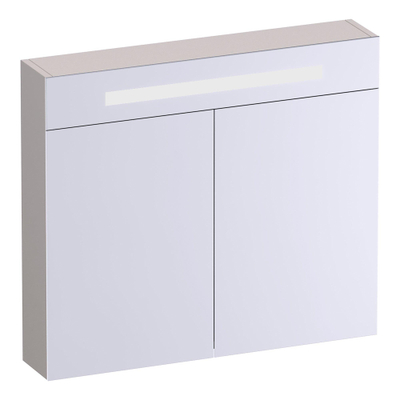 BRAUER Promise Deluxe spiegelkast - 80x70x15cm - met verlichting - 2 dubbelzijdige spiegeldeuren - mat zand