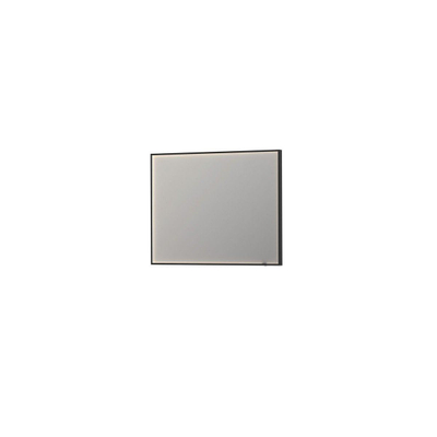 Ink spiegels miroir sp19 rectangle dans un cadre en acier avec chauffage à led. couleurs changeantes. dimmable et interrupteur 80x120cm noir mat