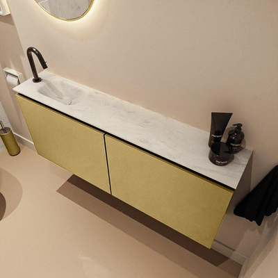 MONDIAZ TURE-DLUX Meuble de toilette 120 cm Oro. EDEN lavabo Opalo position gauche. Avec 1 trou de robinet.