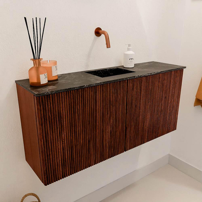 Mondiaz JOYA-DLUX 90cm toiletmeubel - kleur Ruby - Wastafel FAYE positie Midden Zonder kraangat kleur Lava.