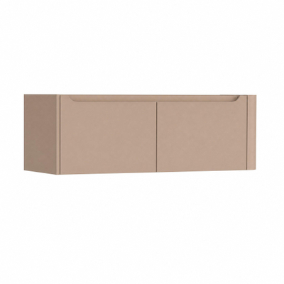 H&R Badmeubelen Juice Wastafelonderkast - 120x45x40cm - rechterhoek afgerond - 2 lades - geïntegreerde greep - peach