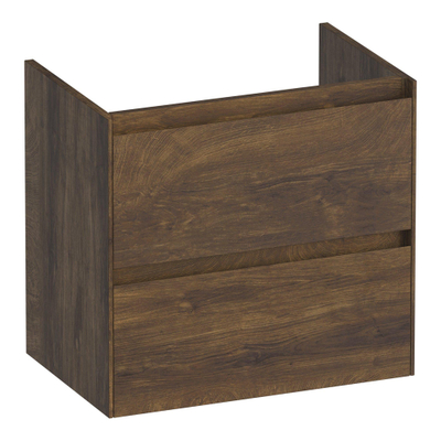 BRAUER Inspire meuble sous-lavabo peu profond 60 2 tiroirs softclose - sans poignées - 1 découpe pour siphon - Grove