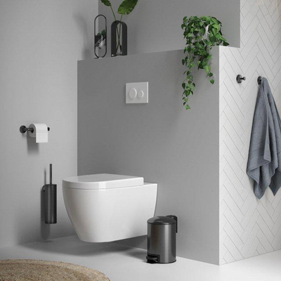 Brauer Gunmetal Edition Toilet Accessoireset - 3-delig - PVD - geborsteld gunmetal