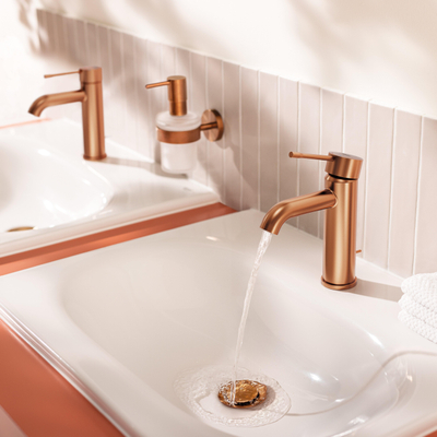 GROHE Essence New wastafelkraan - s-size - met trekwaste - geborsteld warm sunset (koper)