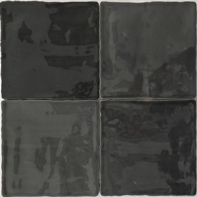 Terravito Maleno Anthracite brillant forme artisanale 13x13