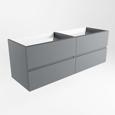 Mondiaz VICA Meuble sous vasque - 140x45x50cm - 4 tiroirs - softclose - 1 découpe gauche - Plata