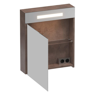 BRAUER Promise Deluxe spiegelkast – 59x70x15 cm – directe LED – linksdraaiende – Erosion