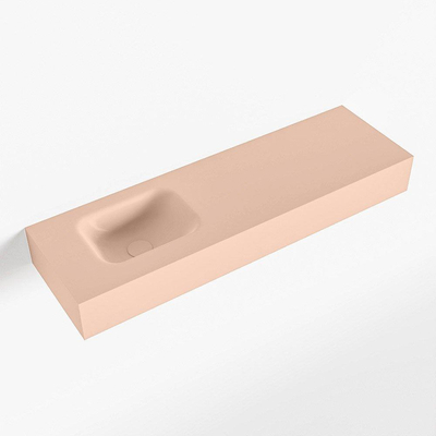 Mondiaz LEX Fontaine - 100x30x12cm - lavabo gauche - sans trous de robinet - solid surface - Rosee