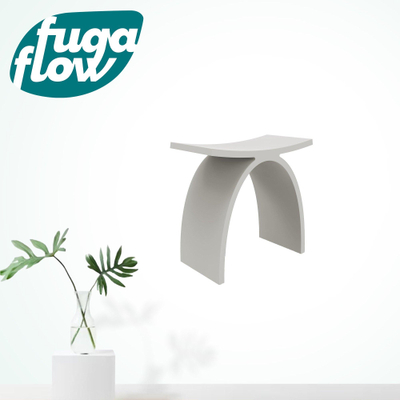 FugaFlow Eccelente Acces Tabouret de salle de bain - 43x23.5x43cm - solid surface - blanc mat DESTOCKAGE