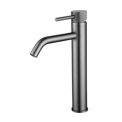 Wiesbaden Ribbd XL Mitigeur lavabo haut avec coldstart gunmetal PVD