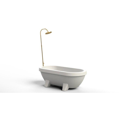Gardentub buitendouche – tuinslangaansluiting – 165 cm hoog – in hoogte verstelbaar – messing goud geborsteld