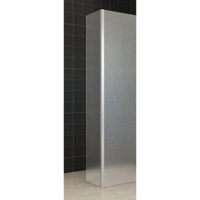 Wiesbaden Panneau latéral 35 x 200 cm avec profil d'angle pour douche à l'italienne chrome avec verre mat intégral NANO 10 mm