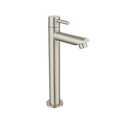 Fortifura Calvi Robinet de lavabo - 23cm - rehaussé - montage sur plan - inox brossé