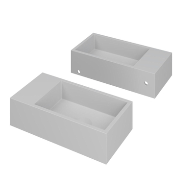 INK Versus Fontein - 36x18x9cm - wasbak rechts - 0 kraangaten - polystone wit mat