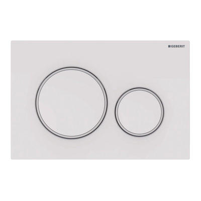 Geberit sigma 20 bedieningplaat, 2-toets spoeling frontbediening voor toilet 24.6x16.4cm wit / matwit OUTLETSTORE