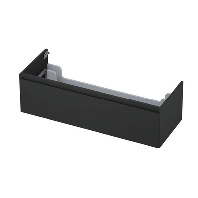 INK Wastafelonderkast - 120x45x35cm - 1 lade - greeploos - MDF lak - Antraciet mat