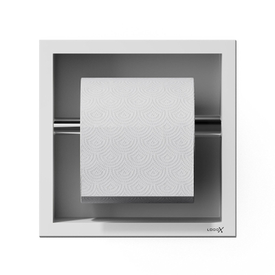 Looox porte-rouleau de toilette fermé - encastré - 1 rouleau - blanc mat