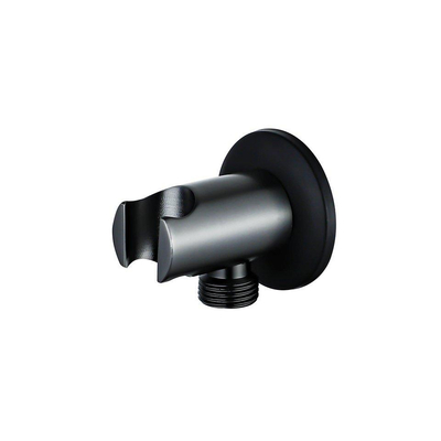 Fortifura Calvi Ensemble de douche à encastrer - rond - thermostatique - bras plafond - douche principale de 25 cm - douchette à main - flexible de douche en métal - Gunmetal PVD brossé