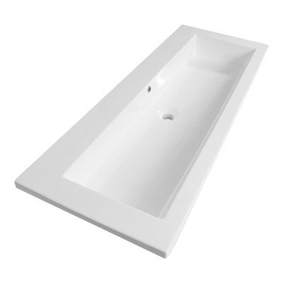BRAUER Solar Slim lavabo 120x46x2.5cm - - 1 lavabo - 0 trous de robinet - marbre minéral - blanc satiné