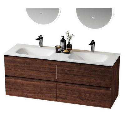 Saniclass Terra Wastafelonderkast - 140cm - 4 lades - kastanje