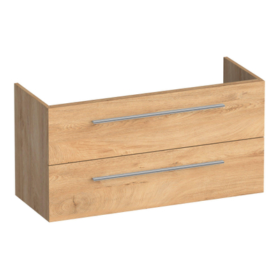 BRAUER Trust wastafelonderkast ondiep 100 excl. opbouwgrepen 2 softclose lades en 1 sifon uitsparing - Forest Tan