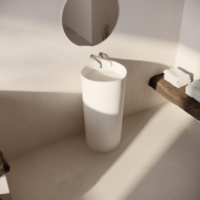 Ideavit Solidroll Lavabo sur pied - 45x45x90 - solid surface - blanc mat