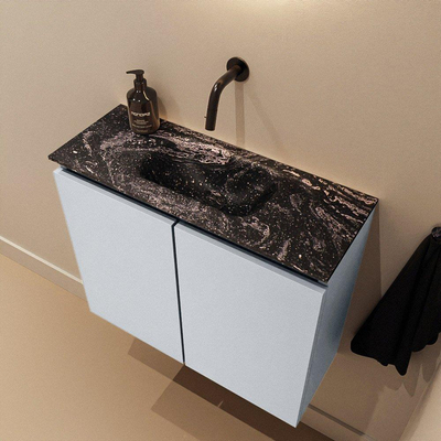 MONDIAZ TURE-DLUX Meuble WC 60cm Clay. Lavabo EDEN Lava position milieu. Sans trou de robinet.