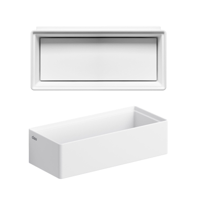 Clou New Flush lave-mains 38x18cm sans plage de robinetterie avec plaque de vidage aluite Blanc mat