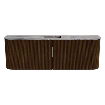 Mondiaz JOYA-DLUX 123.2cm toiletmeubel - ronding links en rechts kleur Walnut - Wastafel FAYE positie Midden 1 kraangat kleur Sombra.