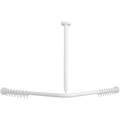 Villeroy & Boch Vicare glijstang - voor douchegordijn in hoek - 90x90cm - glans wit