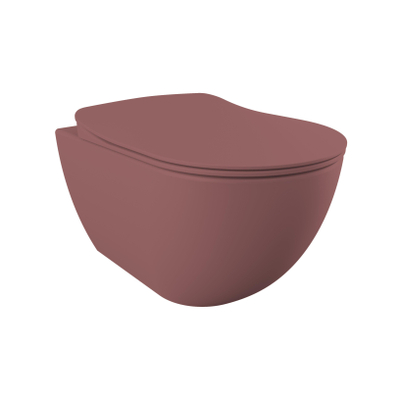 Creavit Free WC suspendu – Rim-Off – avec robinet de bidet intégré – 35,5 x 51 cm – Berry