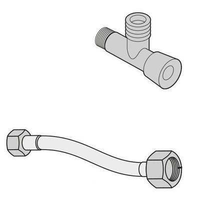 Villeroy & Boch Viclean ensemble de raccordement d'eau avec robinet d'arrêt d'angle - 1/2x3 8 30cm - chrome