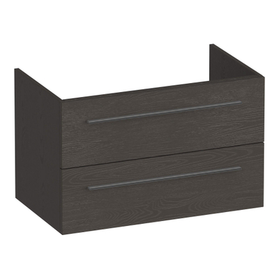BRAUER Trust wastafelonderkast 80 excl. opbouwgrepen 2 softclose lades en 1 sifon uitsparing - Timber Anthracite