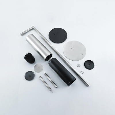 Fortifura Calvi porte-rouleau de toilette sur pied avec brosse de toilette - Inox brossé PVD (inox)