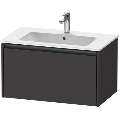Duravit Ketho.2 Wastafelonderbouwkast - met 1 lade - 81x48x44cm - met greep antraciet - grafiet supermat