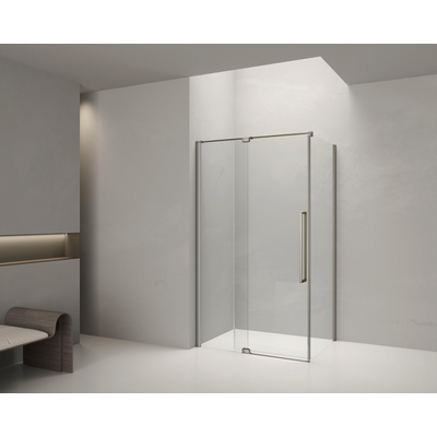 Aqua Vista Taviano Cuadra Zijwand - 70x200cm - incl. montageset - gunmetal
