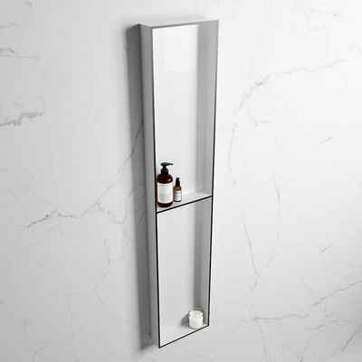 Mondiaz Easy nis 29.5x89.5x8cm voor Inbouw/opbouw 2 open vakken Solid surface Talc/Urban