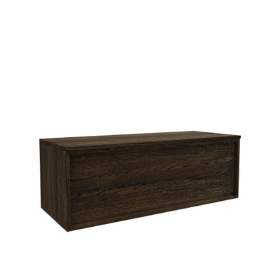 Saniclass Holz Frame Meuble de salle de bain - 120x45x40cm - plan de toilette - sans trous de robinet - 1 tiroirs - Charcoal