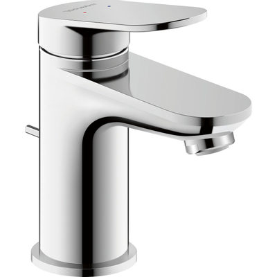 Duravit Wave wastafelkraan - s-size - opbouw - laag - eengreeps - met trekwaste - chroom